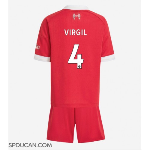 Dječji Nogometni Dres Liverpool Virgil van Dijk #4 Domaci 2025-26 Kratak Rukav (+ Kratke hlače)